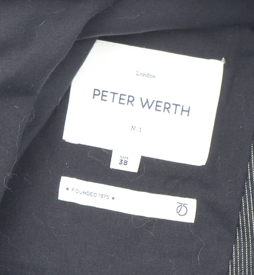 Mens UK Size 38 Peter Werth Regular Blue Suit Jacket