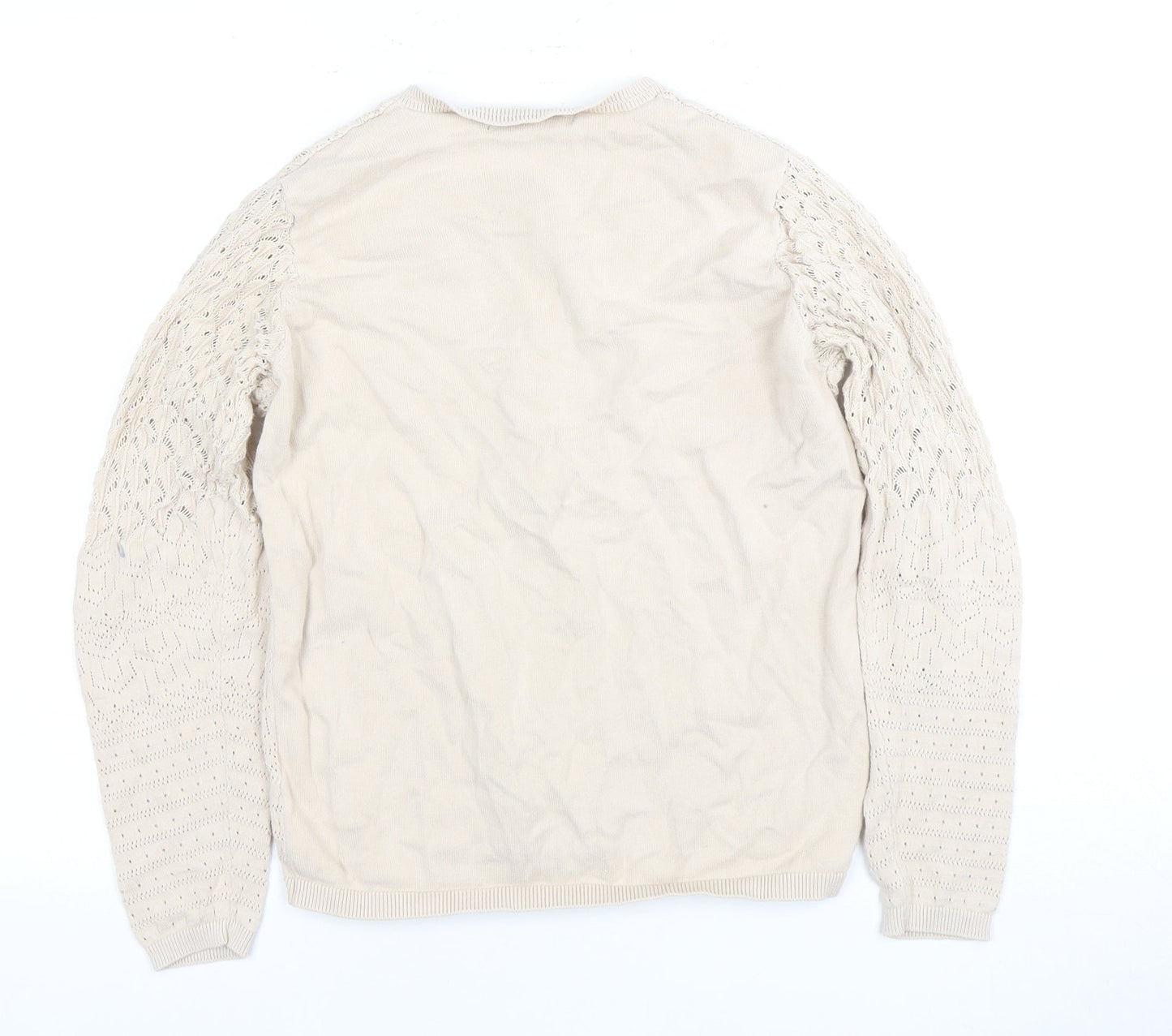 Womens UK Size 10 Isle Beige Cardigan Jumper
