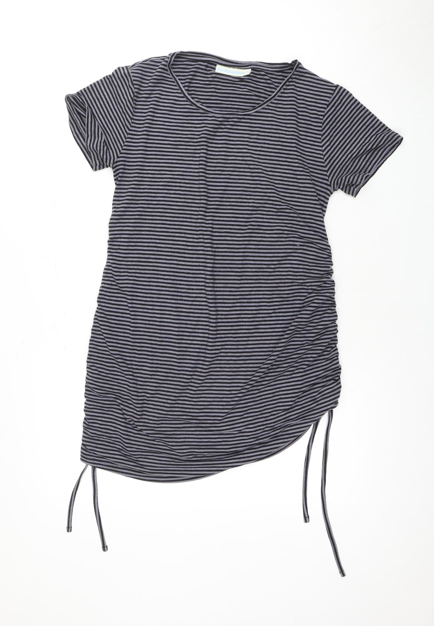 Joro Maman Bebe Grey Striped T-Shirt Dress, Size 12