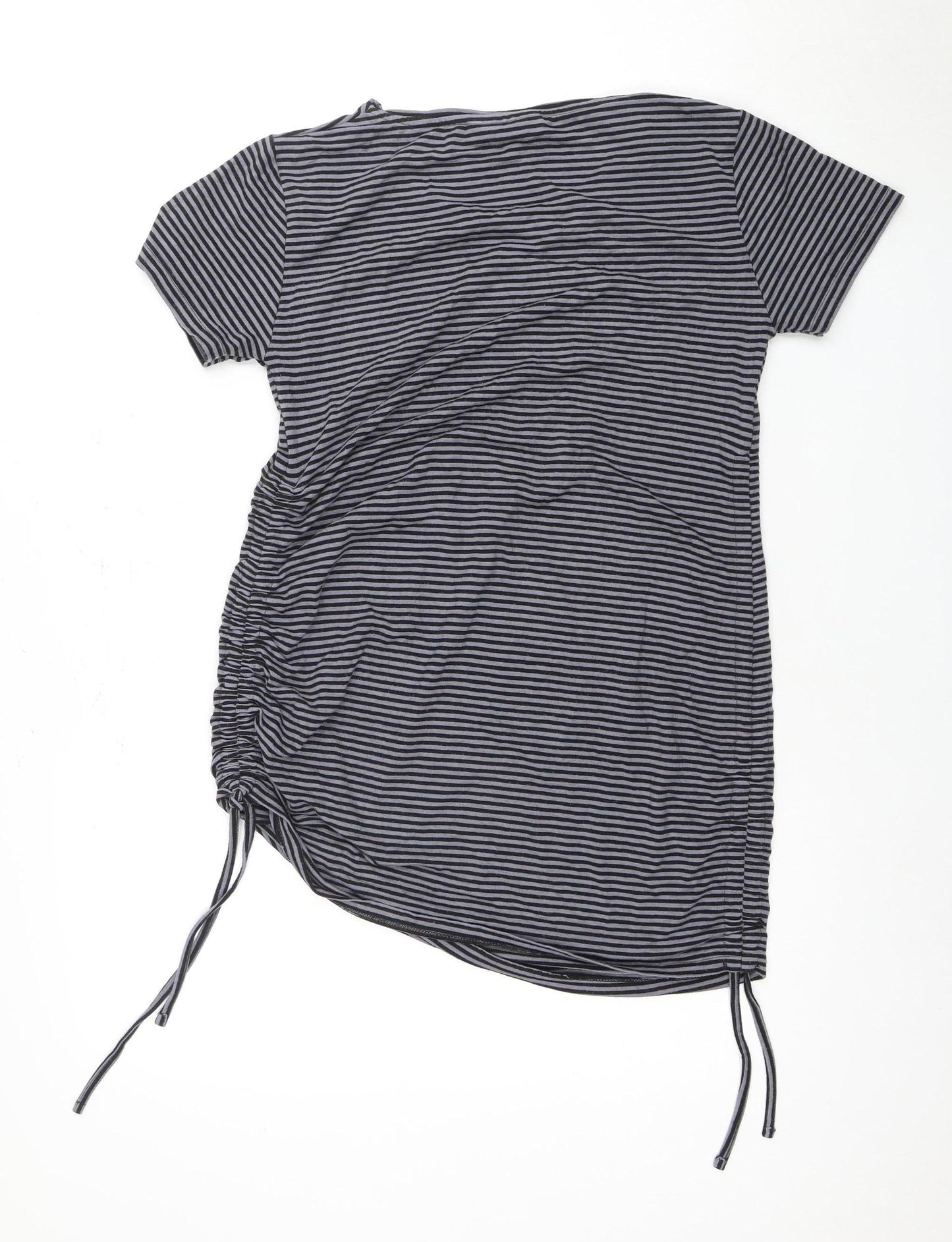 Joro Maman Bebe Grey Striped T-Shirt Dress, Size 12