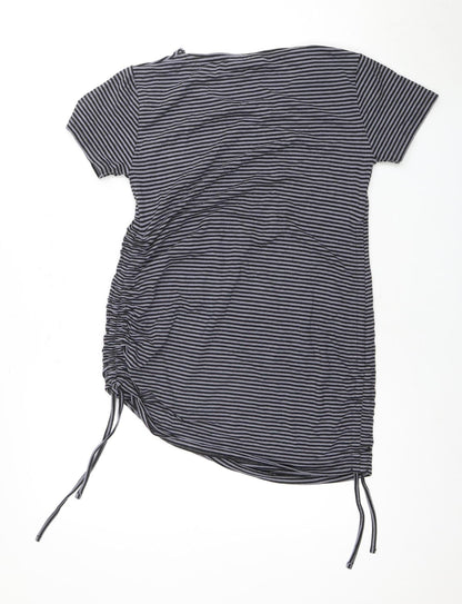 Joro Maman Bebe Grey Striped T-Shirt Dress, Size 12