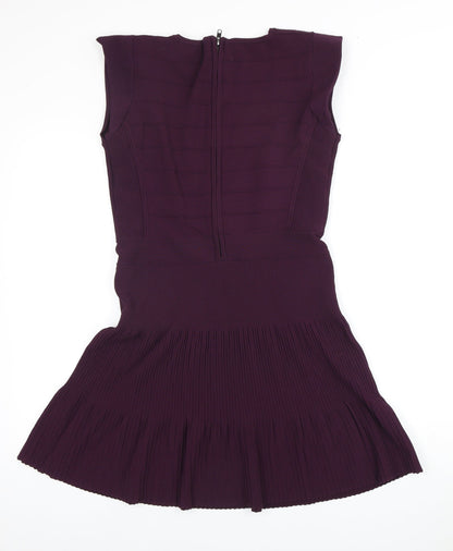 French Connection Women's Purple Sleeveless Dress Size 16