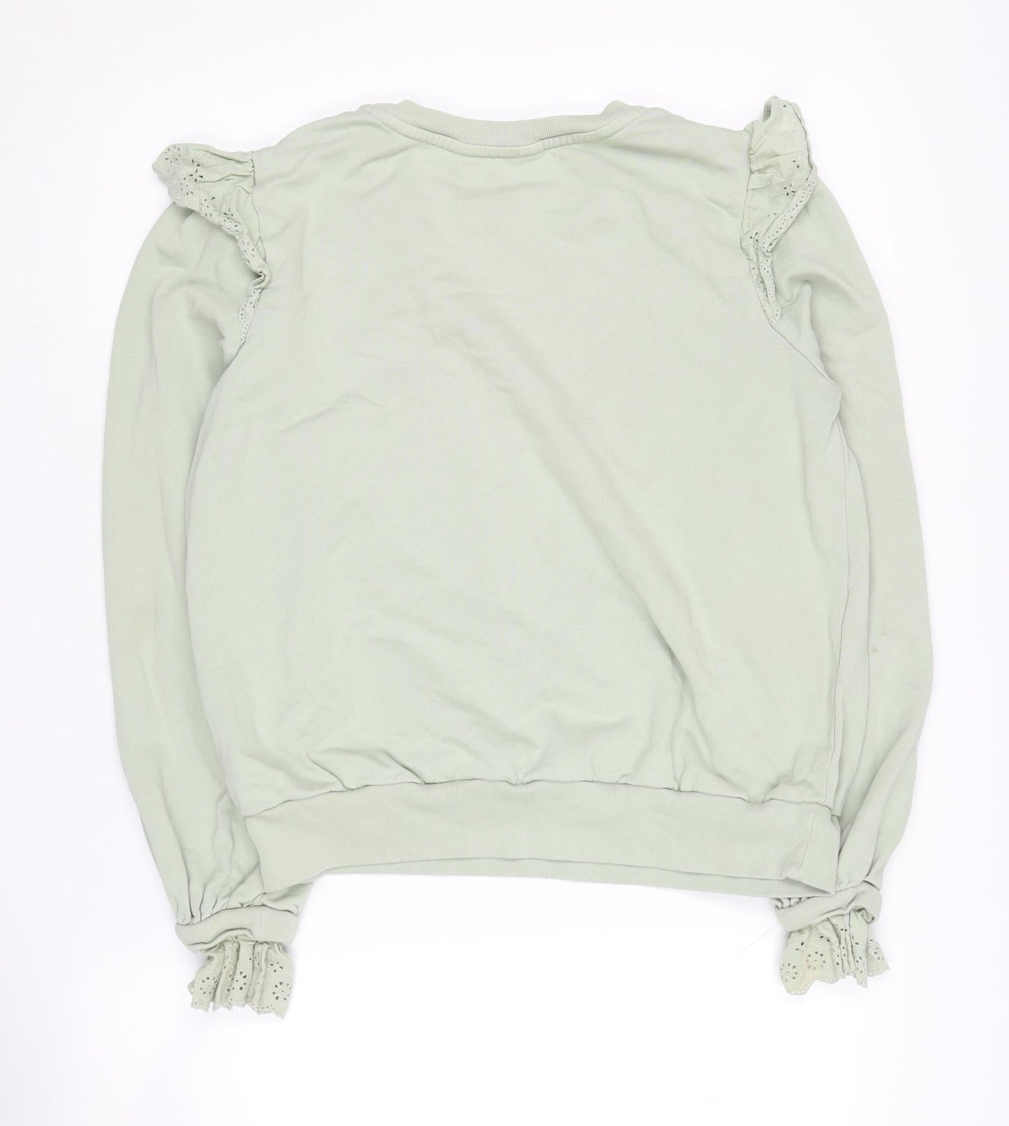 Marks & Spencer Women's Green Ruffle Sweatshirt, Size 12