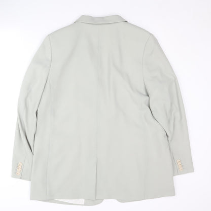 H&M Women's Green Regular Blazer, L, Notch Lapel