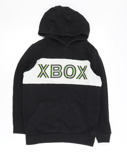 XBOX Boys Black Pullover Hoodie 9-10 Years Gaming Logo