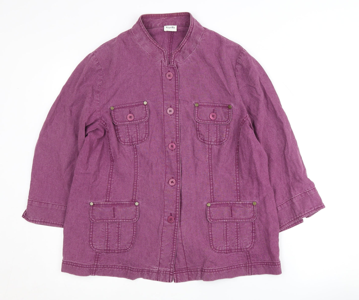 Womens UK Size 16 Viyella Purple Basic Jacket