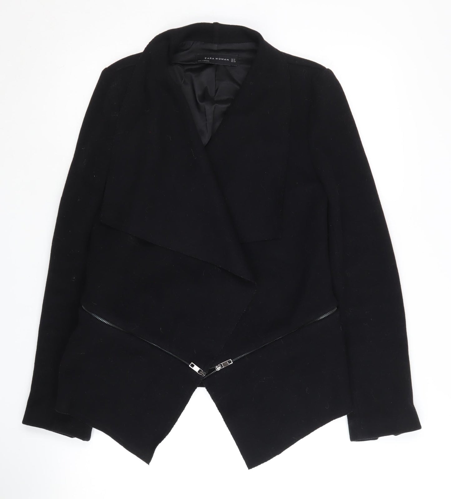 Womens UK Size S Zara Woman Black Basic Jacket