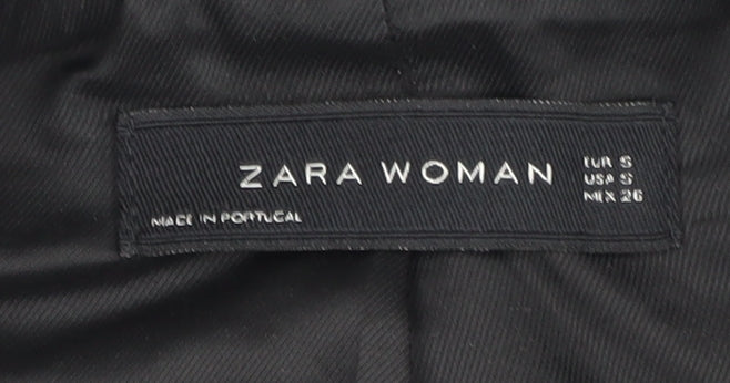 Womens UK Size S Zara Woman Black Basic Jacket