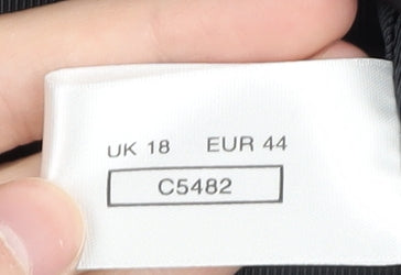 South Women's Black Pinstripe Blazer, Size 18, Regular Fit