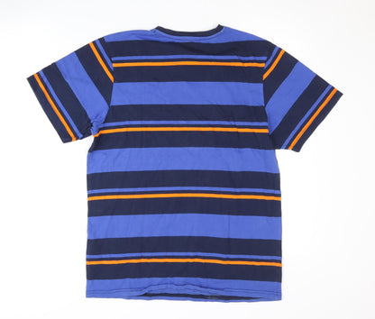 Pull & Bear Men's M Blue Striped T-Shirt
