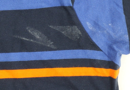 Pull & Bear Men's M Blue Striped T-Shirt