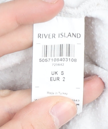 River Island Women's S White Studded Pullover Hoodie