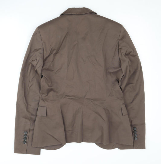 Zara Womens Brown Blazer UK 12 Regular Fit Lined