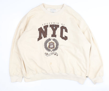 Teens UK Size 12 Pull&Bear Beige Pullover Sweatshirt
