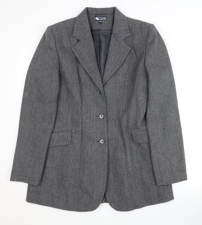 Dublin Women's Grey Single-Breasted Notch Blazer Size 12