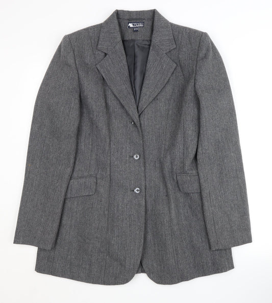 Dublin Women's Grey Single-Breasted Notch Blazer Size 12