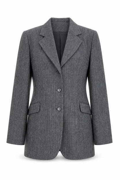 Dublin Women's Grey Single-Breasted Notch Blazer Size 12