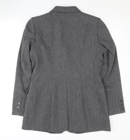 Dublin Women's Grey Single-Breasted Notch Blazer Size 12