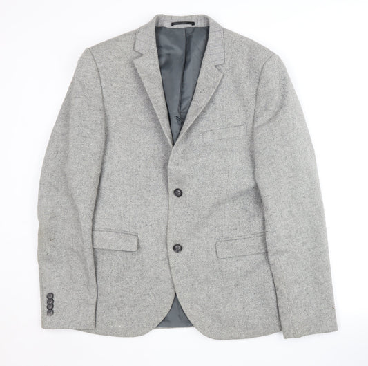Mens UK Size 40 Topman Regular Grey Suit Jacket