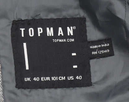 Mens UK Size 40 Topman Regular Grey Suit Jacket