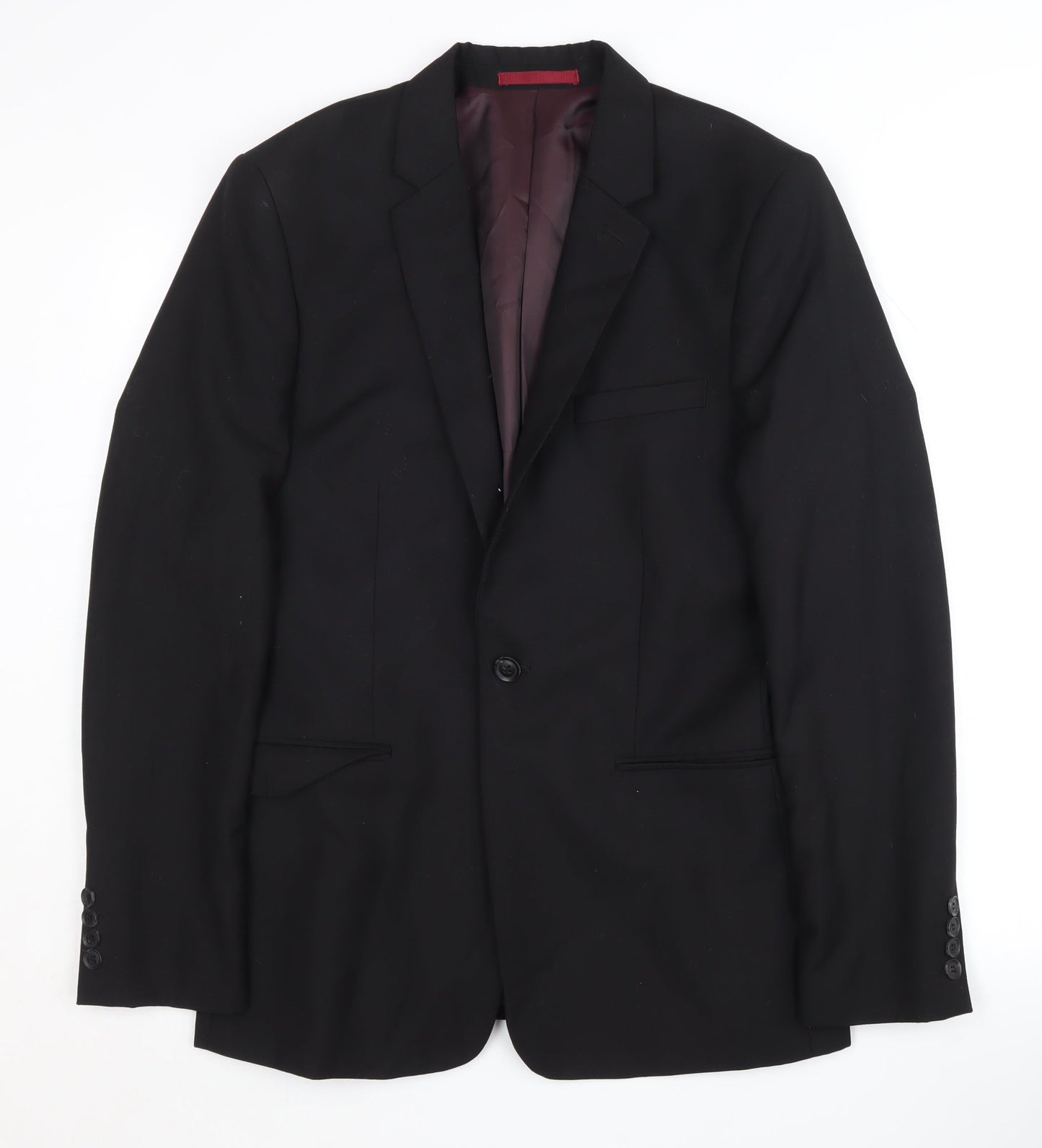 Mens UK Size 38 Topman Regular Black Suit Jacket