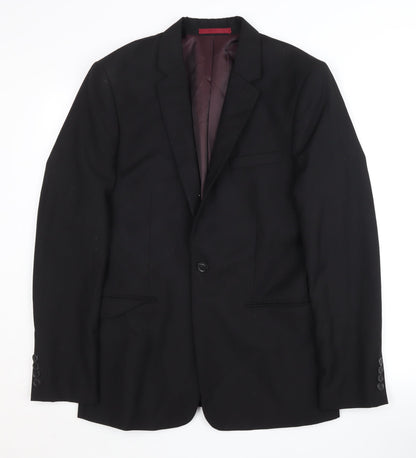 Mens UK Size 38 Topman Regular Black Suit Jacket