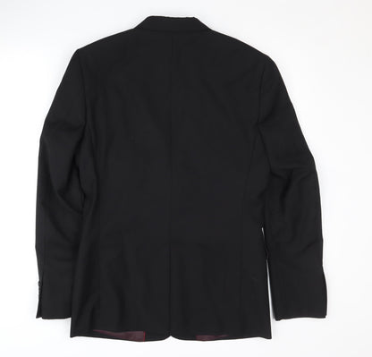 Mens UK Size 38 Topman Regular Black Suit Jacket