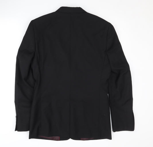 Mens UK Size 38 Topman Regular Black Suit Jacket