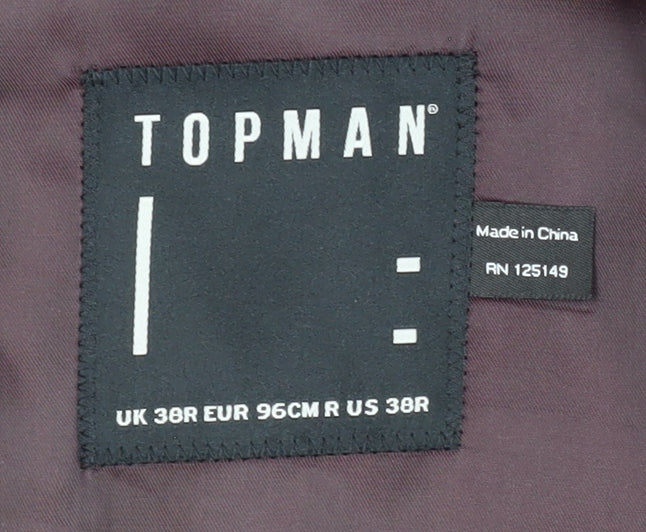 Mens UK Size 38 Topman Regular Black Suit Jacket