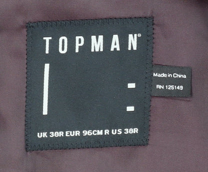 Mens UK Size 38 Topman Regular Black Suit Jacket