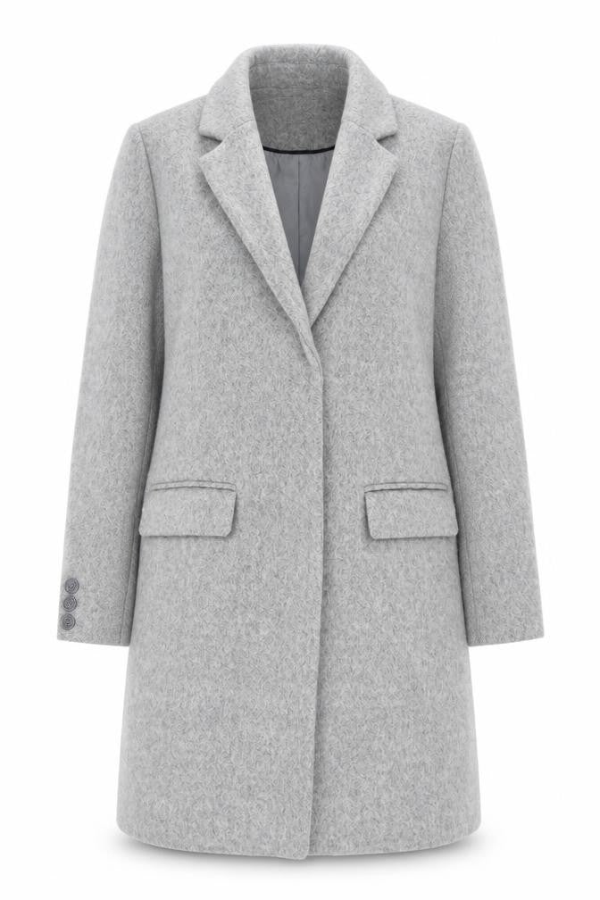 Womens UK Size 10 Apricot Grey Overcoat
