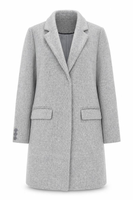 Womens UK Size 10 Apricot Grey Overcoat