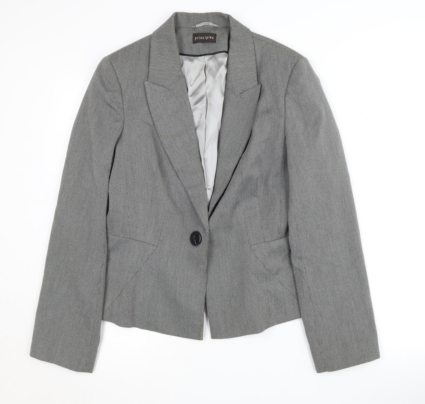 Principles Women's Grey Blazer - Size 12, Business Ready