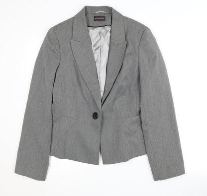 Principles Women's Grey Blazer - Size 12, Business Ready