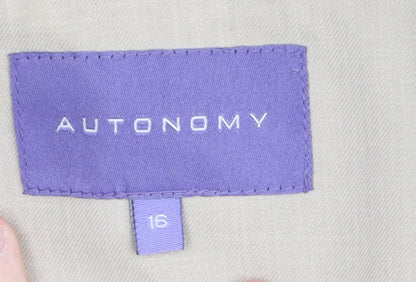 Autonomy Women's Beige Suit Jacket Size 16