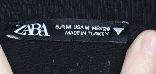 Zara Women's Black Ruffle Sweatshirt Size 12