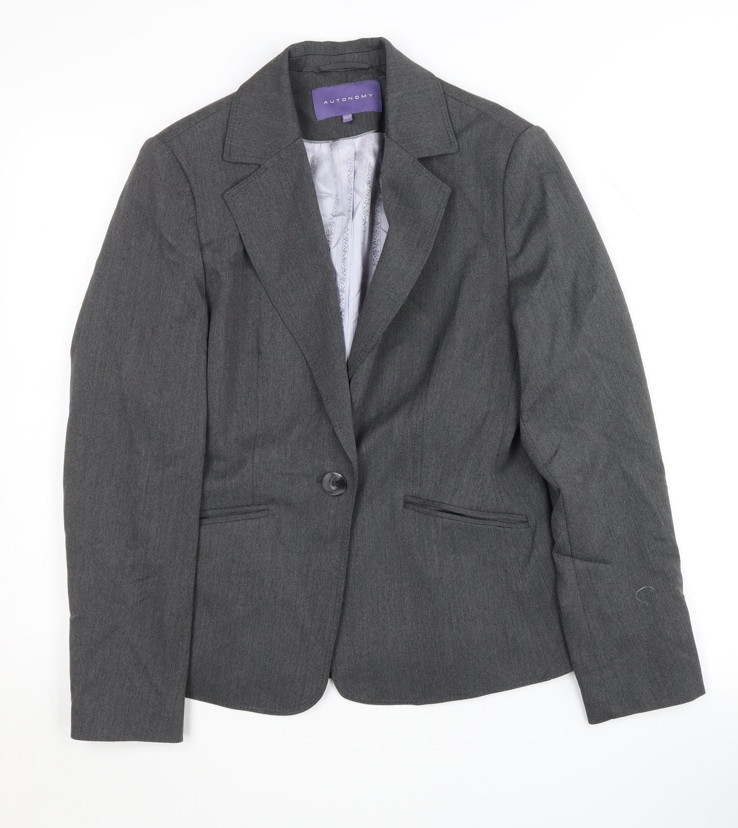 Autonomy Grey Women's Petites Blazer - Size 10