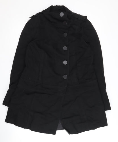 Womens UK Size 14 New Look Black Overcoat