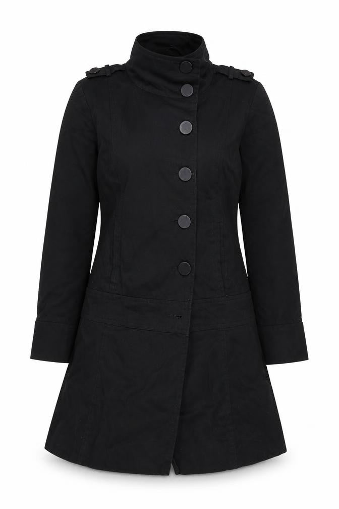 Womens UK Size 14 New Look Black Overcoat
