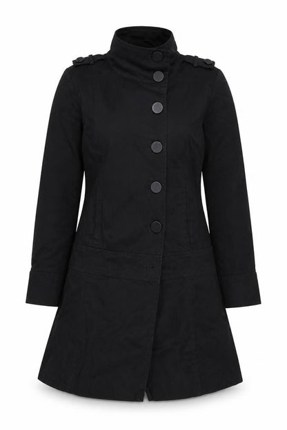 Womens UK Size 14 New Look Black Overcoat