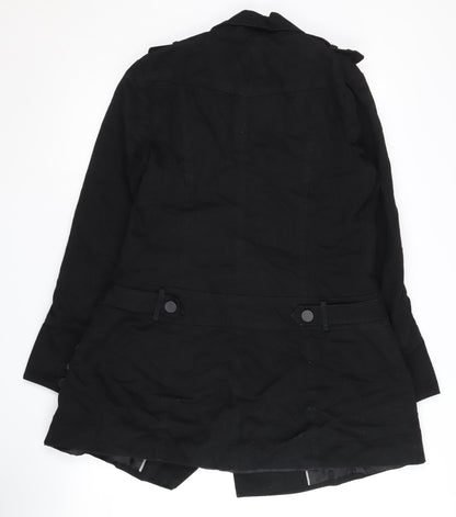 Womens UK Size 14 New Look Black Overcoat