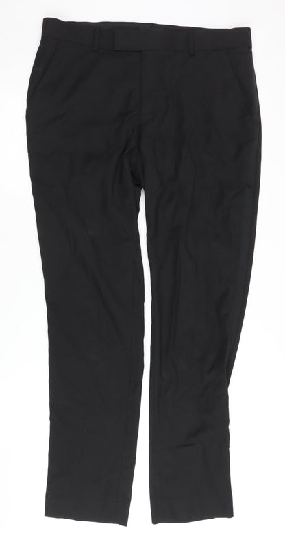 ASOS Men's Black Trousers, Size 34, Straight Leg