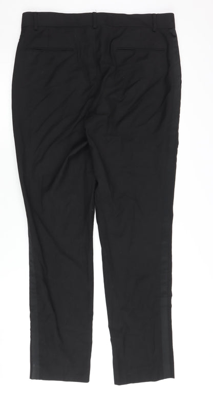 ASOS Men's Black Trousers, Size 34, Straight Leg