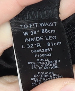 ASOS Men's Black Trousers, Size 34, Straight Leg