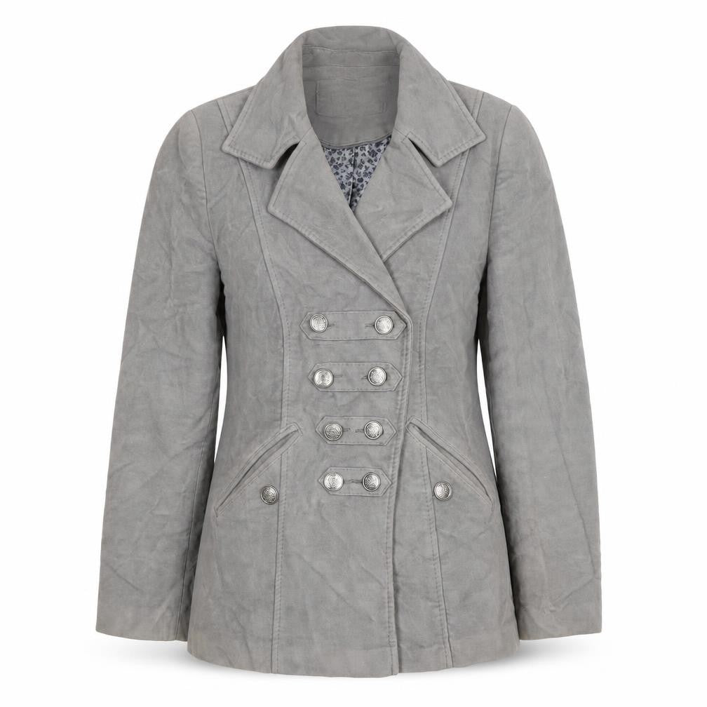 Womens UK Size 12 Per Una Grey Military Jacket