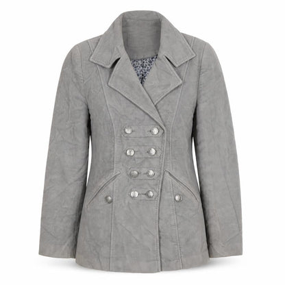 Womens UK Size 12 Per Una Grey Military Jacket