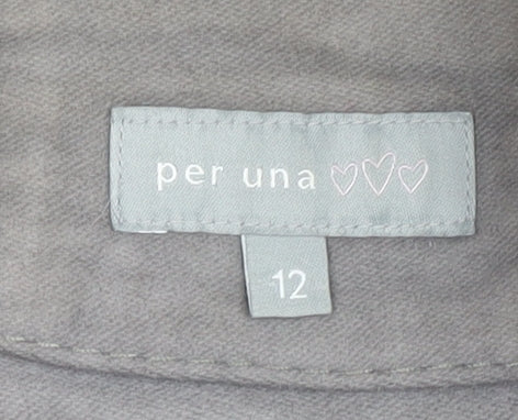 Womens UK Size 12 Per Una Grey Military Jacket