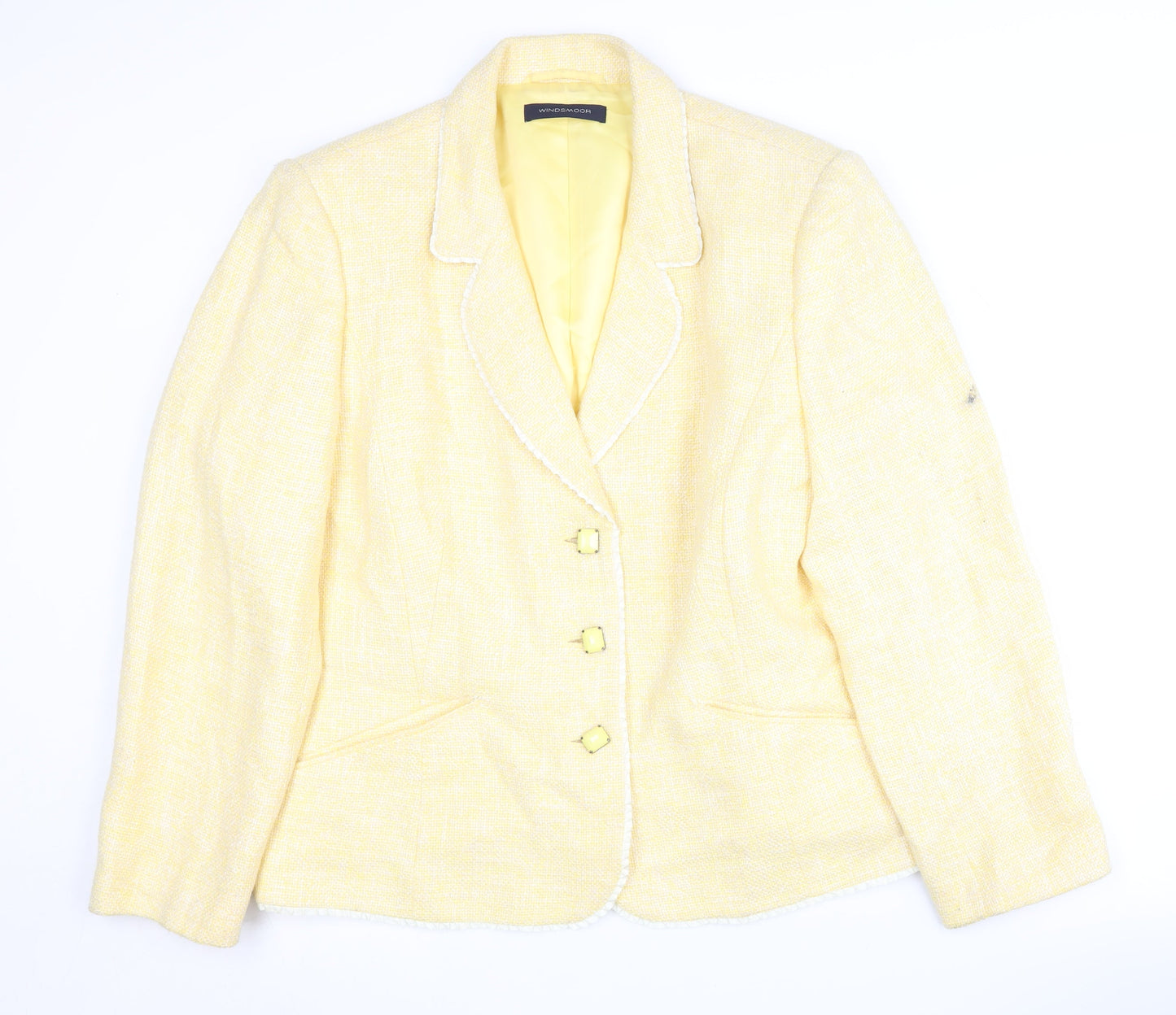 Windsmoor Women's Yellow Blazer, Size 16, Woven, Lined, Good Condition