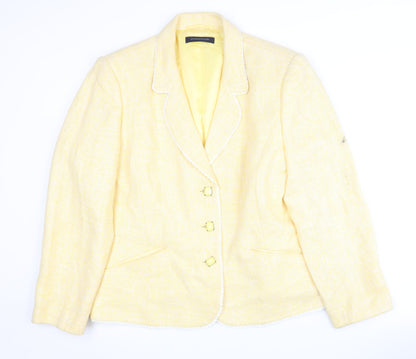 Windsmoor Women's Yellow Blazer, Size 16, Woven, Lined, Good Condition