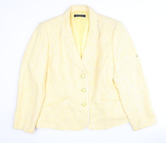 Windsmoor Women's Yellow Blazer, Size 16, Woven, Lined, Good Condition